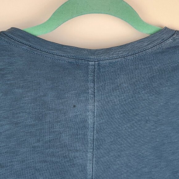 American Giant Supima Cotton Slub V-Neck Tee Teal Blue sz M Flawed - Picture 7 of 7